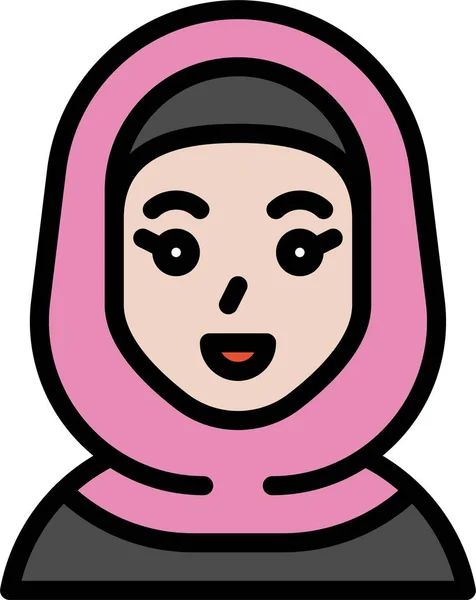 Avatar Girl Hijab Icon Solid Style Stock Vector by ©iconfinder